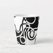 Tasse Latte Persuasion linéaire II : noir et blanc Abstrait (Devant)