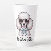 Tasse Latte Pet Mom Vibes Poodle Dog Sunglasses Pink Gift (Devant)