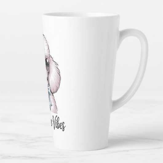 Tasse Latte Pet Mom Vibes Poodle Dog Sunglasses Pink Gift (Droite)