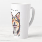 Tasse Latte Pet’s Simple Modern Name & Photo Custom Design (Angle droit)