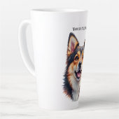 Tasse Latte Pet’s Simple Modern Name & Photo Custom Design (Angle gauche)