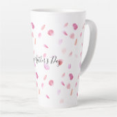 Tasse Latte Pétales Roses rose Aquarelle (Angle droit)