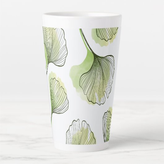 Tasse Latte Pétales verts (Devant)