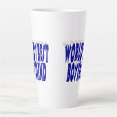 Tasse Latte Petit ami avec texte bleu (Devant)