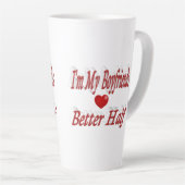 Tasse Latte Petit ami drôle citation texte rouge (Angle droit)