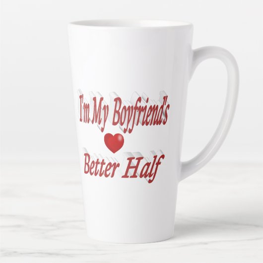 Tasse Latte Petit ami drôle citation texte rouge (Droite)