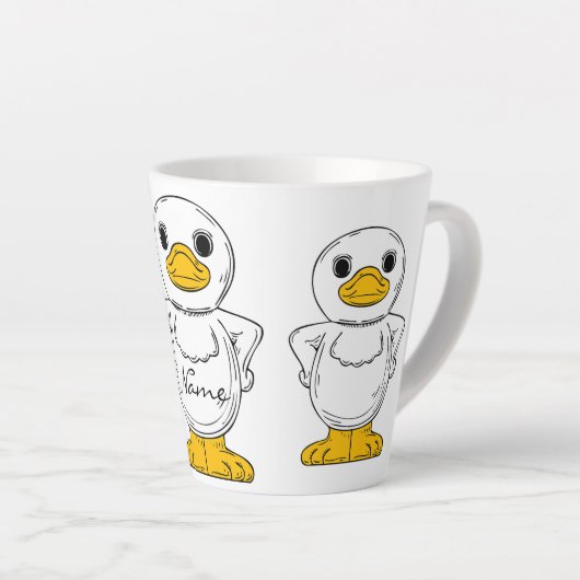Tasse Latte Petit canard blanc debout Thunder_Cove (Angle droit)