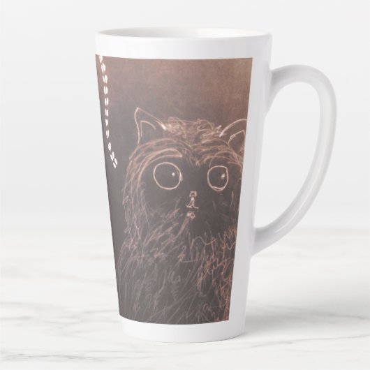 Tasse Latte Petit chatte bouffante chatte mignonne et foudre (Droite)
