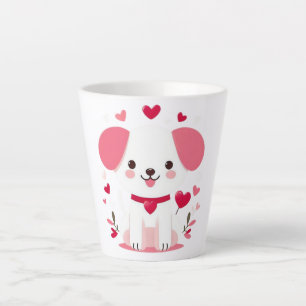 Tasse Latte Petit chiot de la Saint-Valentin