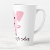 Tasse Latte Petit cochon rose heureux mignon (Droite)