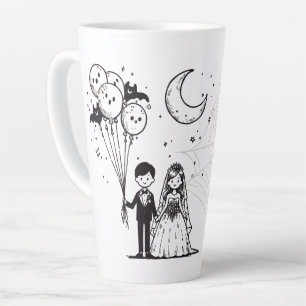 Tasse Latte Petit Couple Effrayant