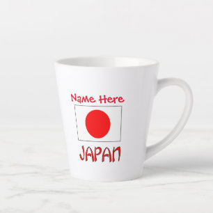 Tasse Latte Petit drapeau japonais personnalisé Patrimoine Sma