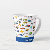 Tasse Latte Petit Garçon Things That Move Vehicle Cars Kid (Angle droit)