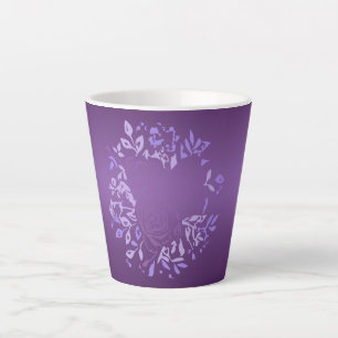 Tasse Latte Petit Rose de violet électrique en latte de Noël