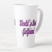 Tasse Latte Petite amie écriture violette (Angle droit)