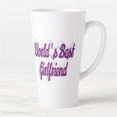 Tasse Latte Petite amie écriture violette (Droite)