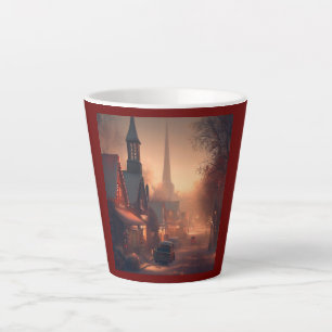 Tasse Latte Petite ville de Noël 4