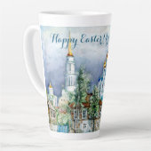 Tasse Latte Petite ville provinciale Zadonsk aquarelle (Angle gauche)