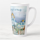 Tasse Latte Petite ville provinciale Zadonsk aquarelle (Droite)