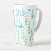 Tasse Latte Petites brindilles avec Feuilles (Angle droit)