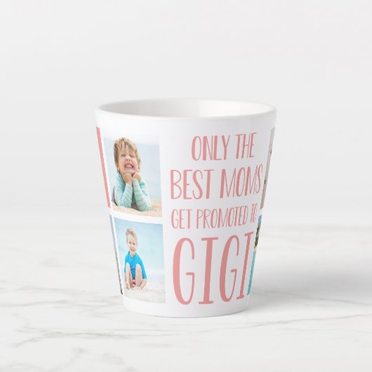 Tasse Latte Petits-enfants Gigi Photo et nom (Devant)