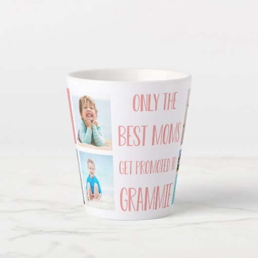 Tasse Latte Petits-enfants Grammie Photo et nom (Devant)
