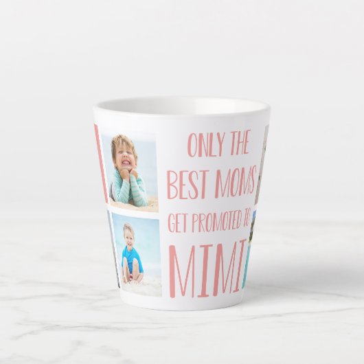 Tasse Latte Petits-enfants Mimi Photo et nom (Devant)