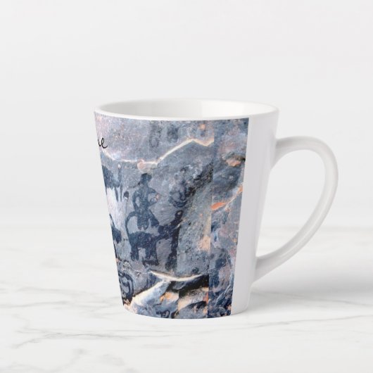Tasse Latte pétroglyphe américain originaire Thunder_Cove (Droite)