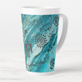 Tasse Latte Petroglyphes American Indian Kokopelli (Angle droit)