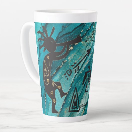 Tasse Latte Petroglyphes American Indian Kokopelli (Angle gauche)