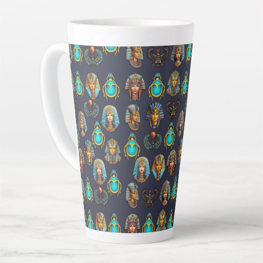 Tasse Latte Pharaoh's Legacy: Antique Egyptian Patterns  (Angle gauche)