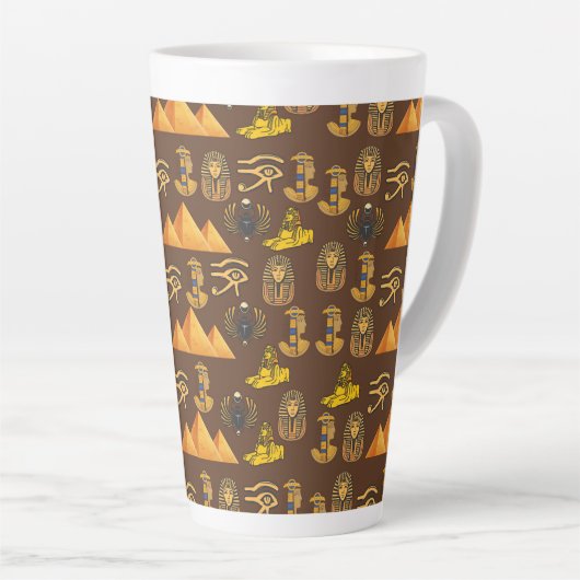 Tasse Latte Pharaoh's Legacy: Antique Egyptian Patterns  (Angle droit)