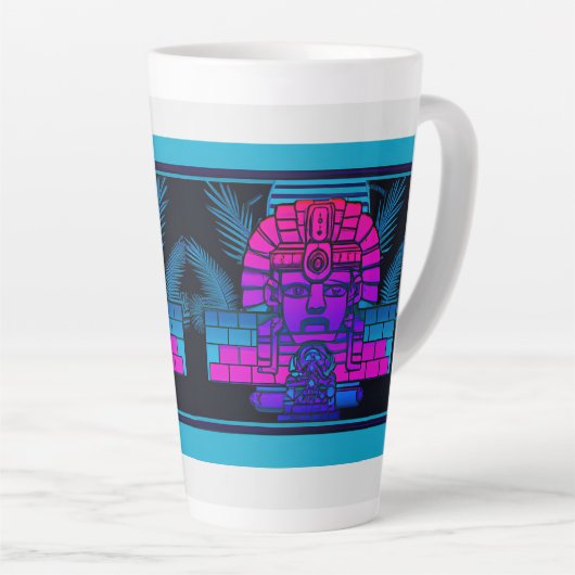 Tasse Latte Pharaon Synthwave (Angle droit)