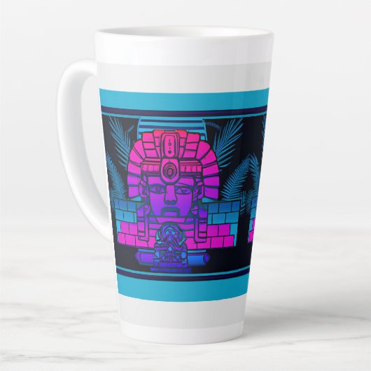 Tasse Latte Pharaon Synthwave (Angle gauche)