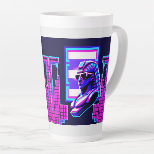 Tasse Latte Pharaon Synthwave (Angle droit)