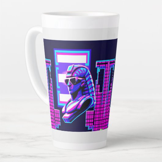 Tasse Latte Pharaon Synthwave (Angle gauche)