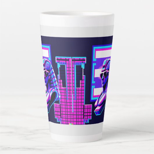 Tasse Latte Pharaon Synthwave (Devant)