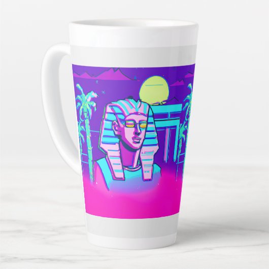 Tasse Latte Pharaon Synthwave (Angle gauche)
