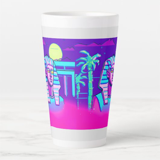 Tasse Latte Pharaon Synthwave (Devant)