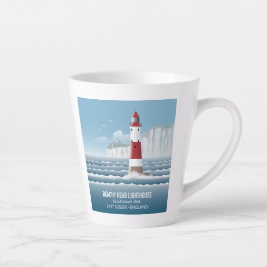 Tasse Latte Phare de Beachy Head (Droite)