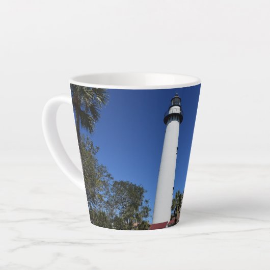 Tasse Latte Phare de l'île Saint-Simons (Angle gauche)