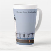 Tasse Latte Phare de Manistee North Pierhead (Angle droit)