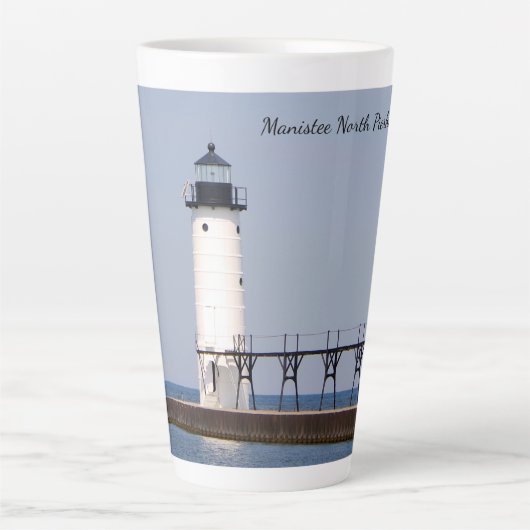 Tasse Latte Phare de Manistee North Pierhead (Devant)