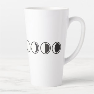 Tasse Latte Phases de Lune Minimaliste en Ligne Art
