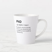 Tasse Latte PhD Drôle Dictionnaire Définition (Droite)