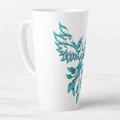 Tasse Latte Phénix bleu sarcelle s'élève (Angle gauche)