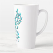 Tasse Latte Phénix bleu sarcelle s'élève (Droite)