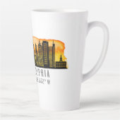 Tasse Latte Philadelphie Sunset Skyline Map Coordinates (Droite)