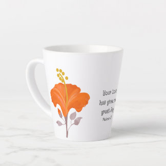 Tasse Latte Philemon 1:7 Fleur d'Hibiscus Tropical Chrétien