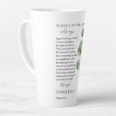 Tasse Latte Philippiens 4:4-7 Versets bibliques Eucalyptus Feu (Angle gauche)
